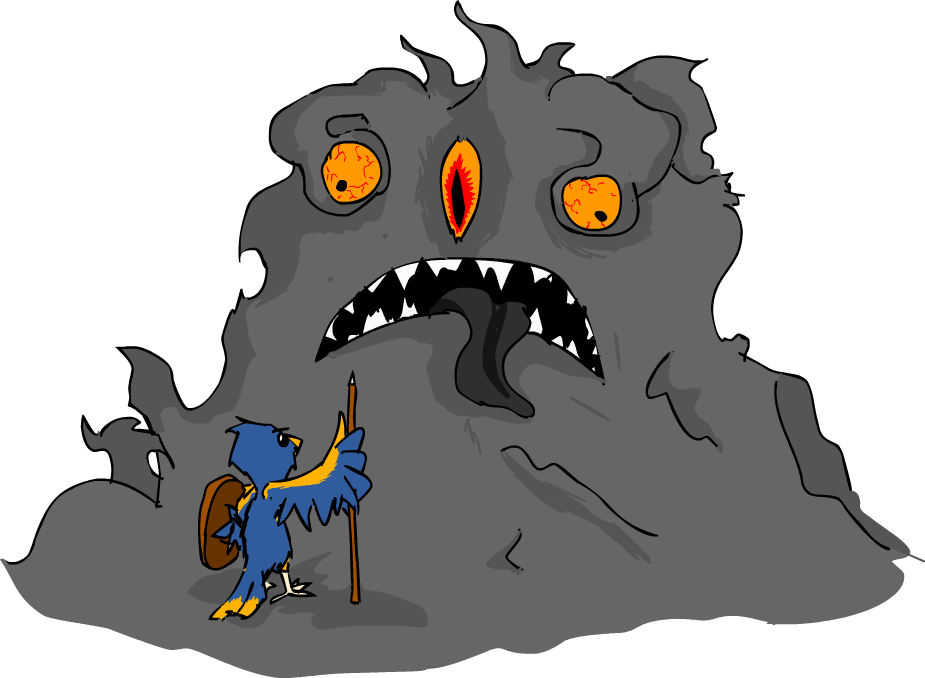 Âsax fights an ash abomination